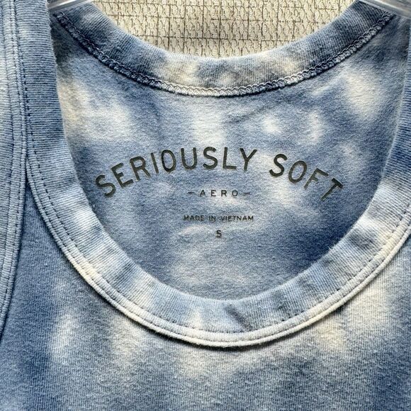 AEROPOSTALE Seriously Soft Blue Tie Dye Bodycon Tank Mini Dress Small - Picture 2 of 5